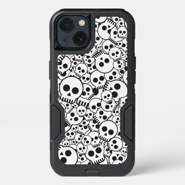 Pattern with skulls otterbox iPhone case (Back)