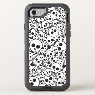 Pattern with skulls OtterBox defender iPhone SE/8/7 case