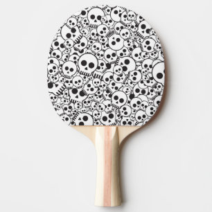Pattern with skulls ping pong paddle