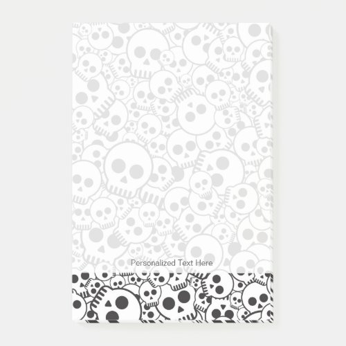 Pattern with skulls post_it notes