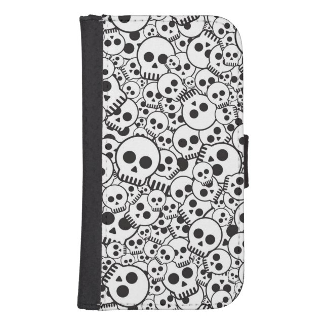 Pattern with skulls samsung galaxy wallet case (Front)