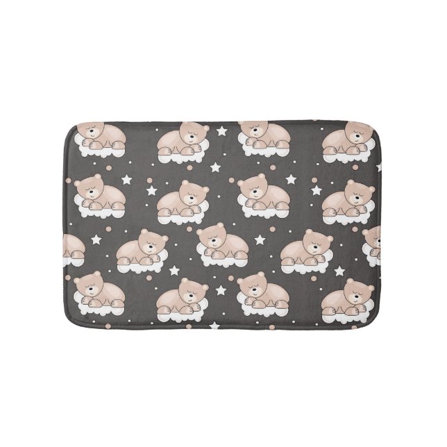 pattern with small bear sleeping bathroom mat (Front)