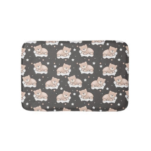 pattern with small bear sleeping bathroom mat