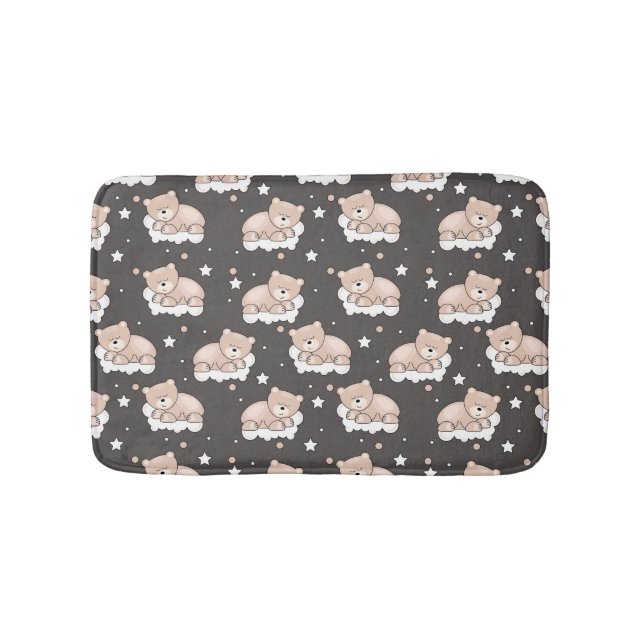 pattern with small bear sleeping bathroom mat (Front)