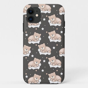pattern with small bear sleeping iPhone 11 case