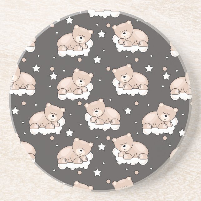 pattern with small bear sleeping coaster (Front)