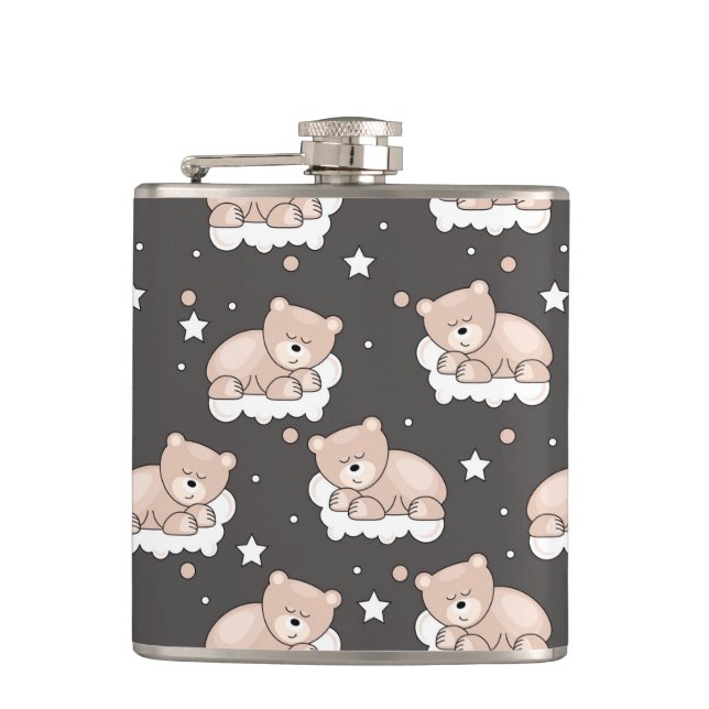 pattern with small bear sleeping flask (Front)