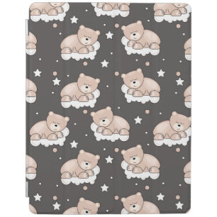 pattern with small bear sleeping iPad smart cover