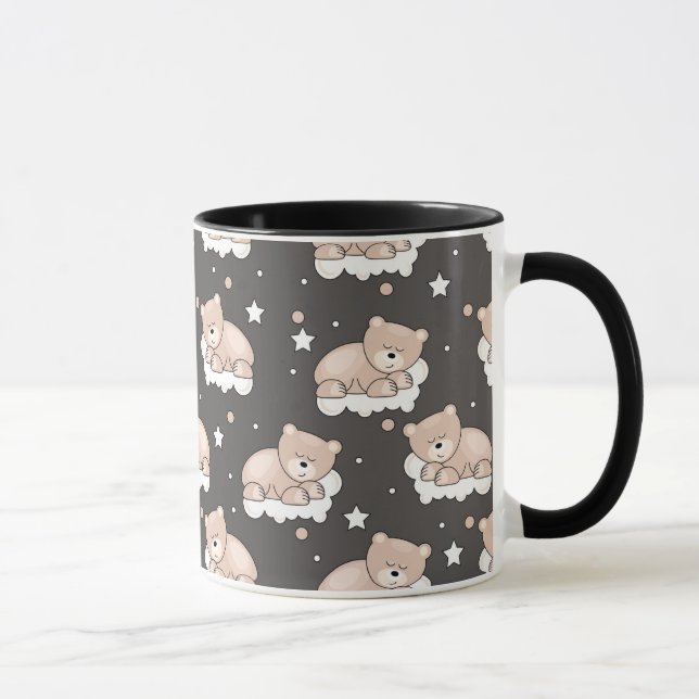 pattern with small bear sleeping mug (Right)