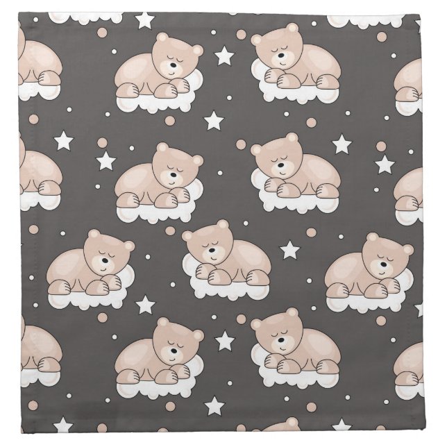 pattern with small bear sleeping napkin (Front)