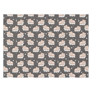 pattern with small bear sleeping tablecloth