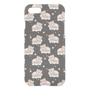 pattern with small bear sleeping iPhone SE/8/7 case