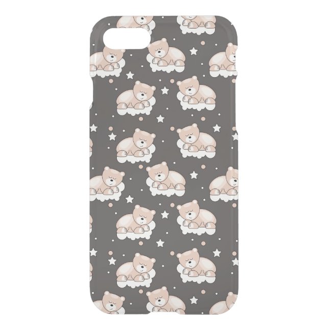 pattern with small bear sleeping uncommon iPhone case (Back)