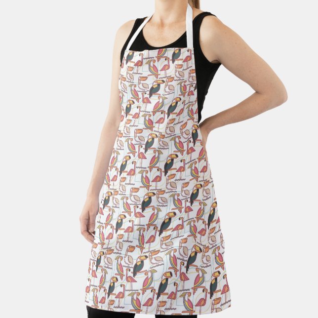 Pattern With Tropical Birds Apron (Insitu)