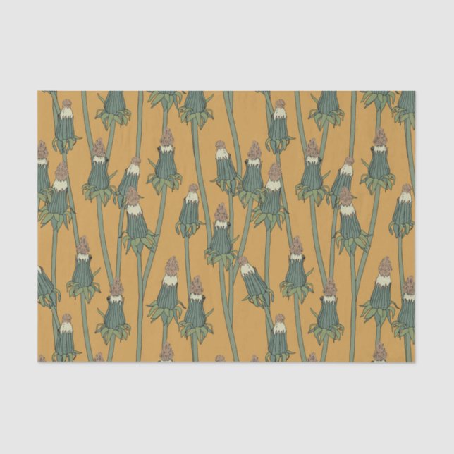 Pattern with unopened dandelion tissue paper (Front)