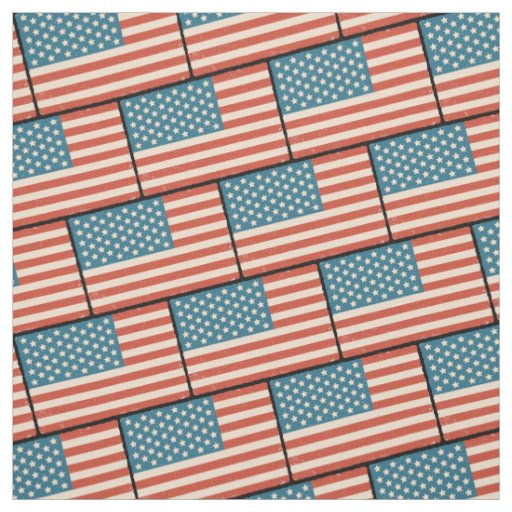 Pattern with vintage flag of USA Fabric