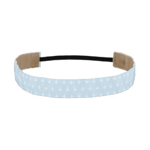 Pattern with white anchors on blue athletic headband