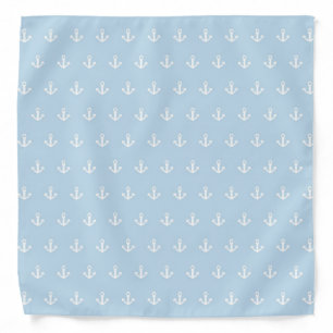 Pattern with white anchors on blue bandana