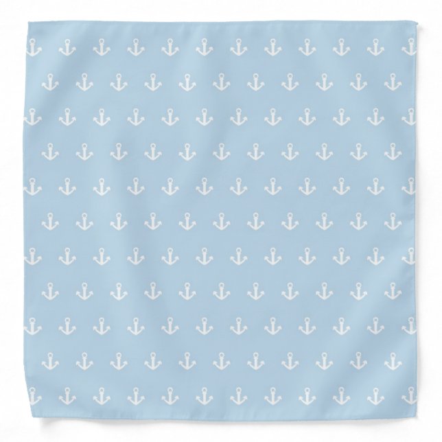 Pattern with white anchors on blue bandana (Front)