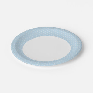Pattern with white anchors on blue paper plates