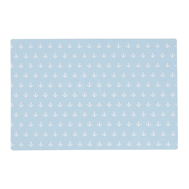 Pattern with white anchors on blue placemat (Front)