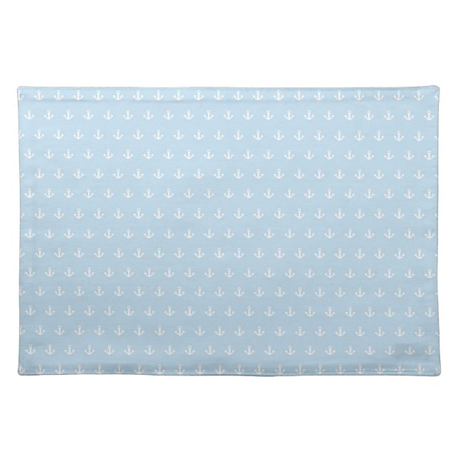 Pattern with white anchors on blue placemat (Front)