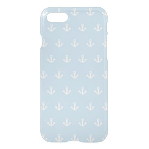 Pattern with white anchors on blue iPhone SE/8/7 case