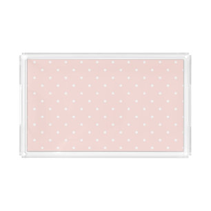 Pattern with white polka dots 2 acrylic tray