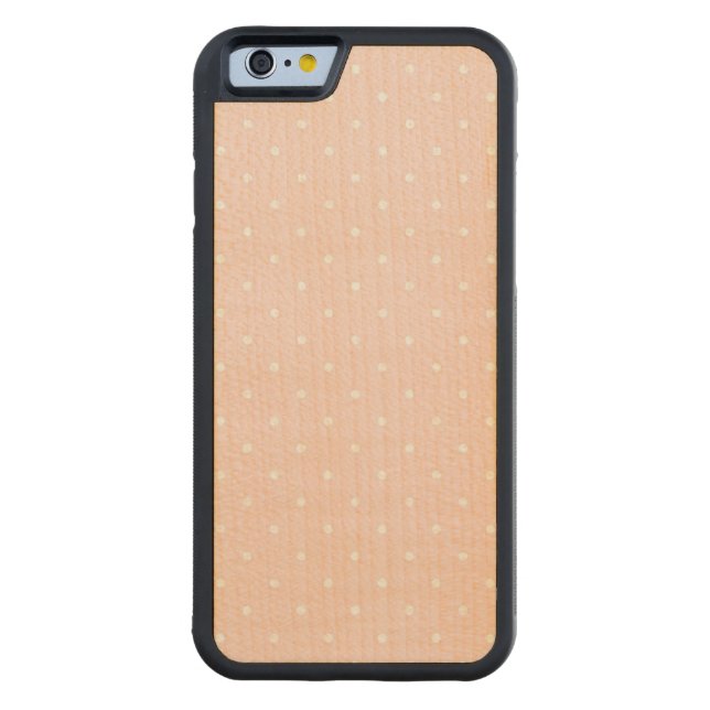 Pattern with white polka dots 2 carved wood iPhone case (Back)