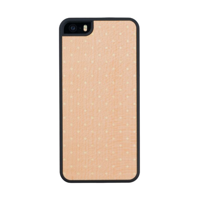 Pattern with white polka dots 2 carved wood iPhone case (Back)