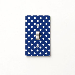 Pattern with white polka dots 2 light switch cover