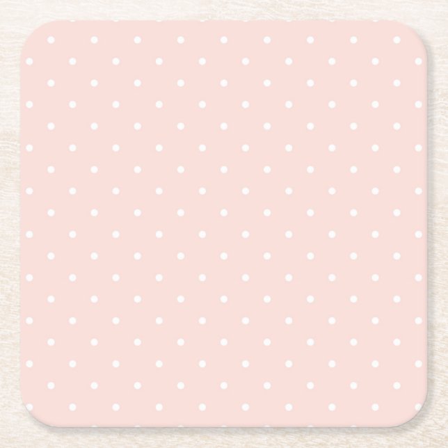 Pattern with white polka dots 2 square paper coaster (Front)