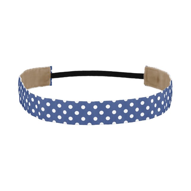 Pattern with white polka dots athletic headband (Front)