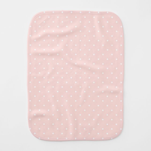 Pattern with white polka dots baby burp cloth (Front)