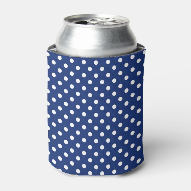 Pattern with white polka dots can cooler (Can Front)