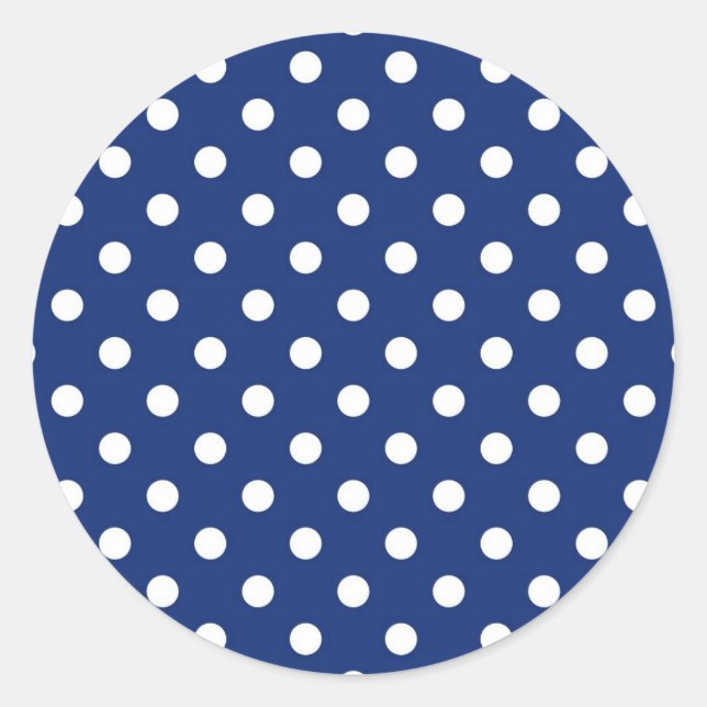 Pattern with white polka dots classic round sticker (Front)