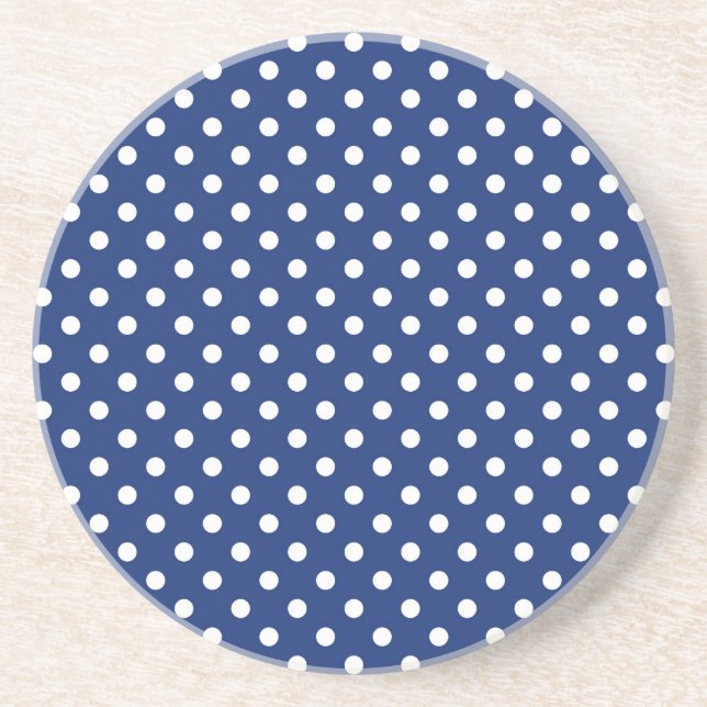 Pattern with white polka dots drink coaster (Front)