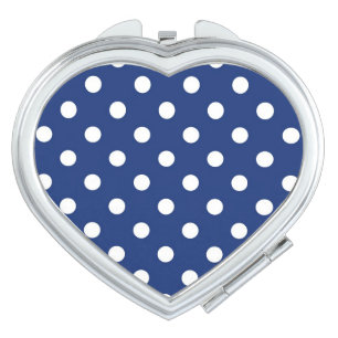 Pattern with white polka dots mirror for makeup