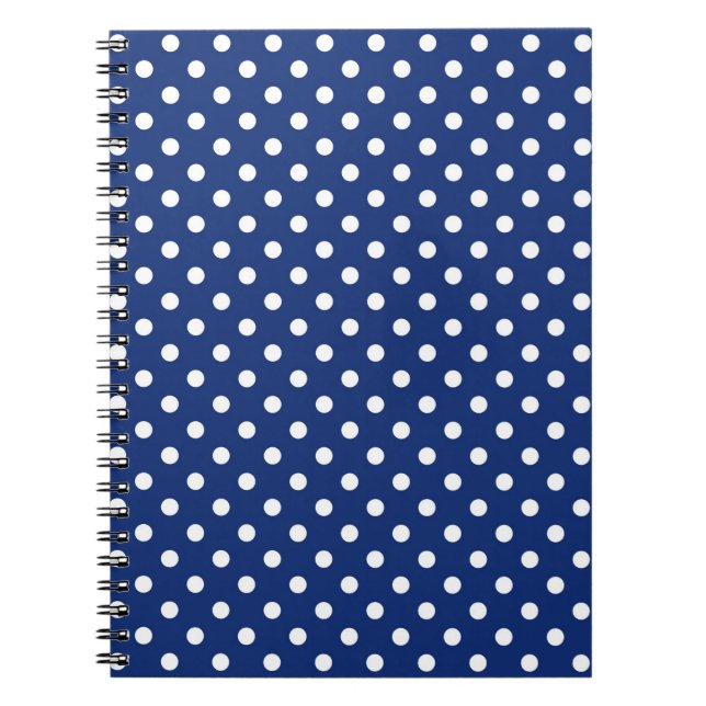 Pattern with white polka dots notebook (Front)