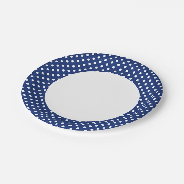 Pattern with white polka dots paper plates (Angled)
