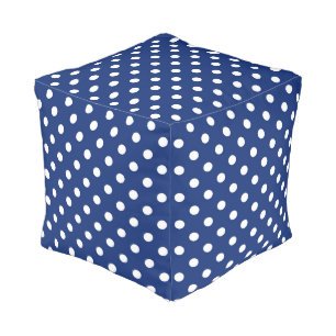 Pattern with white polka dots pouf