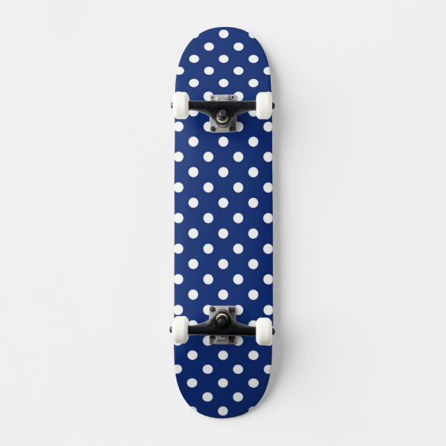 Pattern with white polka dots skateboard deck (Front)