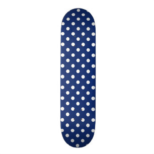 Pattern with white polka dots skateboard deck