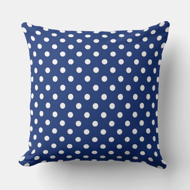 Pattern with white polka dots throw pillow (Front)