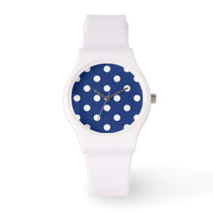 Pattern with white polka dots watch