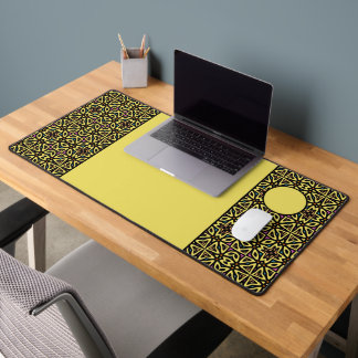 Pattern with Yellow and Black Desk Mat