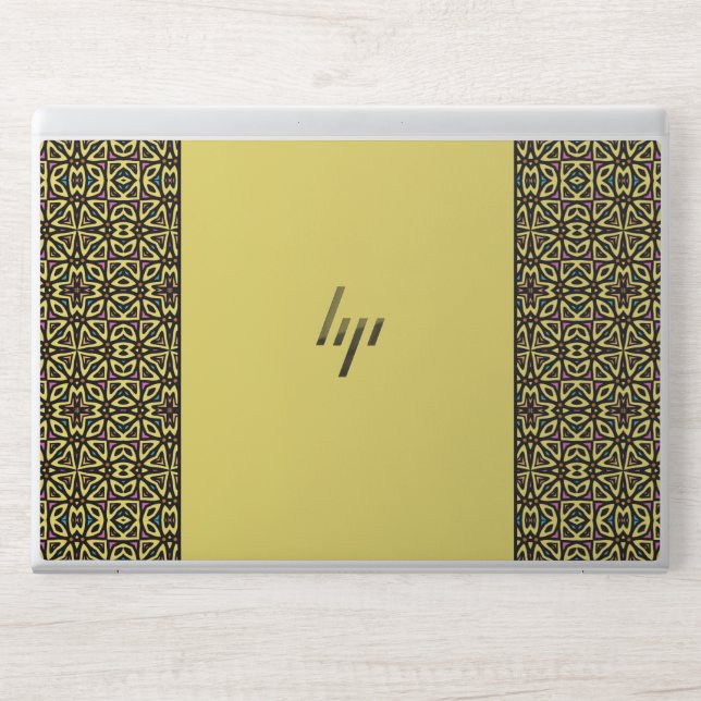 Pattern with Yellow and Black HP Laptop Skin (Front)