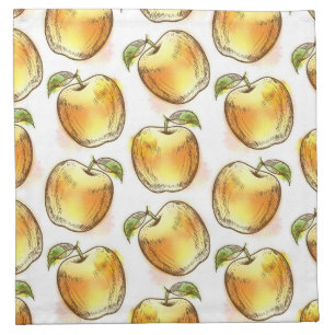 Pattern with yellow apple cloth napkin