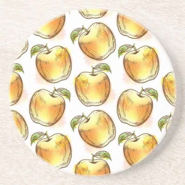 Pattern with yellow apple coaster (Front)