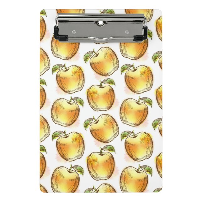 Pattern with yellow apple mini clipboard (Front)